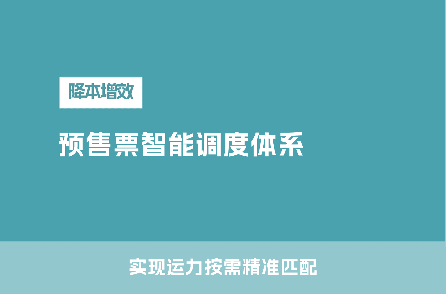 预售票智能调度体系-实现运力按需精准匹配